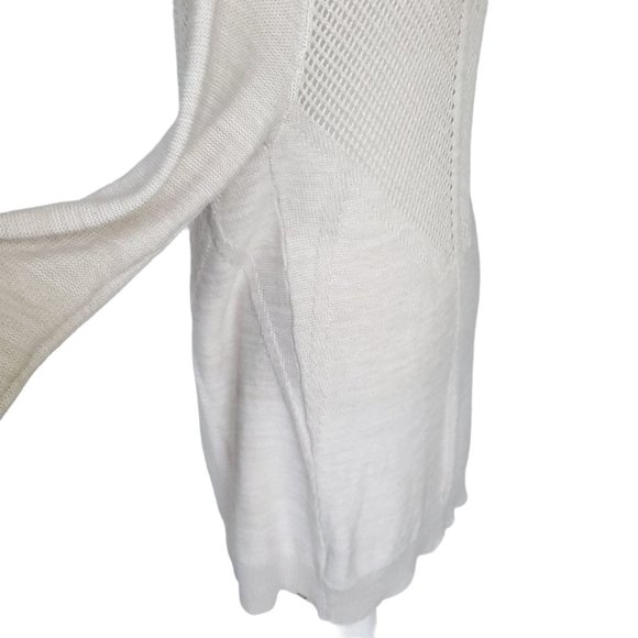 Roxy Beige Crochet Knit Open Front Cardigan Sz. M - Picture 7 of 10